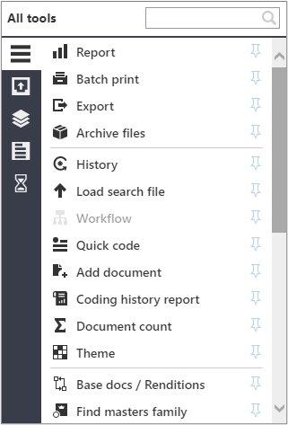 The Tools menu.